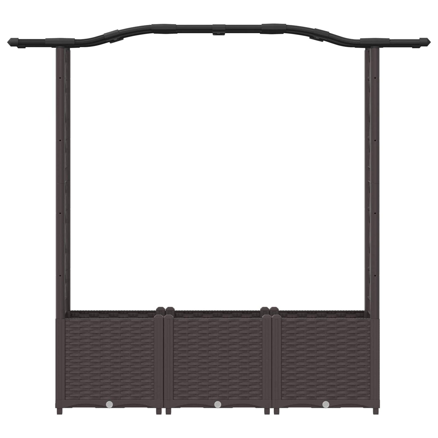 Raised Bed with Trellis and Roof Brown 164 x 40 x 142 cm PP