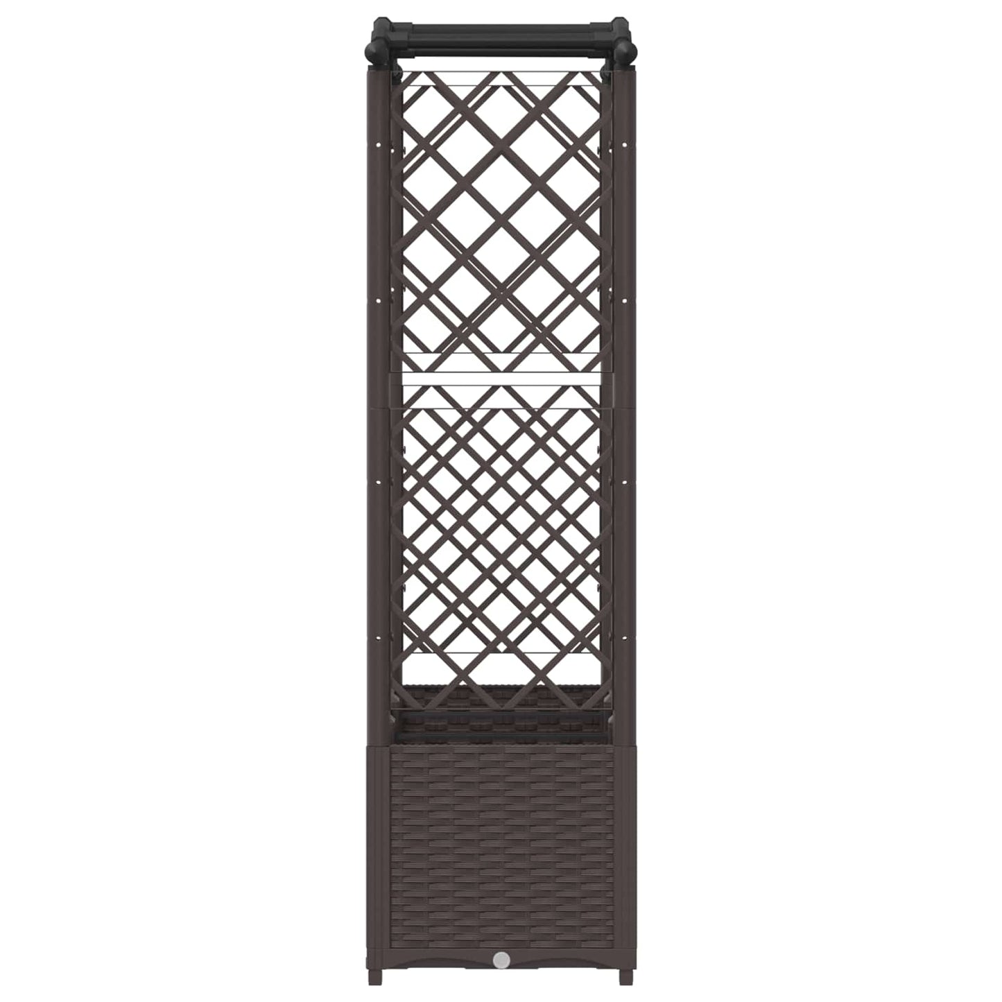 Raised Bed with Trellis and Roof Brown 164 x 40 x 142 cm PP