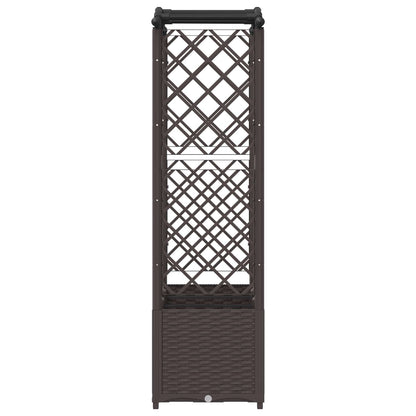 Raised Bed with Trellis and Roof Brown 164 x 40 x 142 cm PP