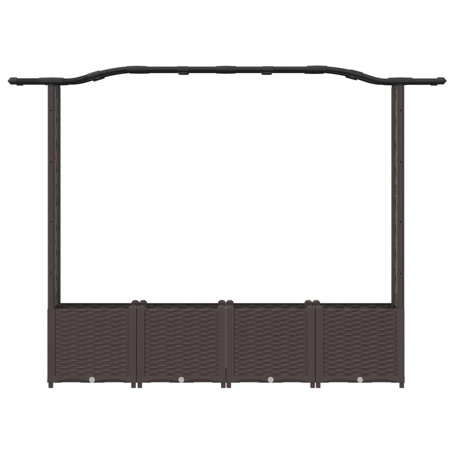 Raised Bed with Trellis and Roof Brown 204 x 40 x 141 cm PP