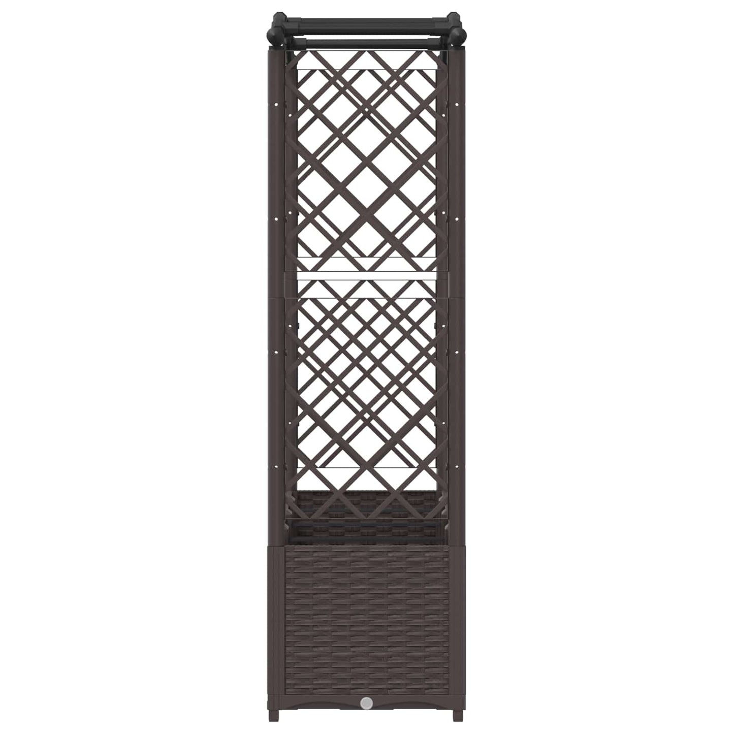 Raised Bed with Trellis and Roof Brown 204 x 40 x 141 cm PP