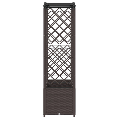 Raised Bed with Trellis and Roof Brown 204 x 40 x 141 cm PP