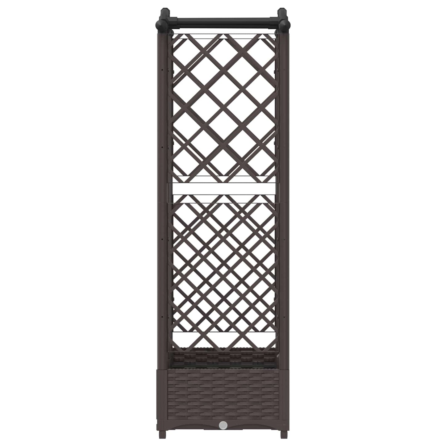 Raised Bed with Trellis and Roof Brown 124 x 40 x 126 cm PP