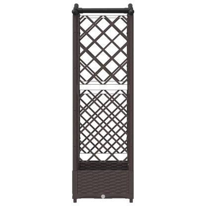 Raised Bed with Trellis and Roof Brown 124 x 40 x 126 cm PP