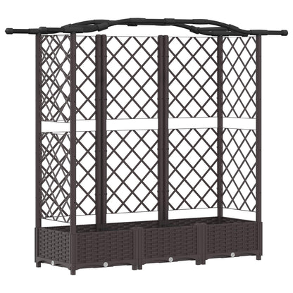 Raised Bed with Trellis and Roof Brown 163 x 40 x 126 cm PP