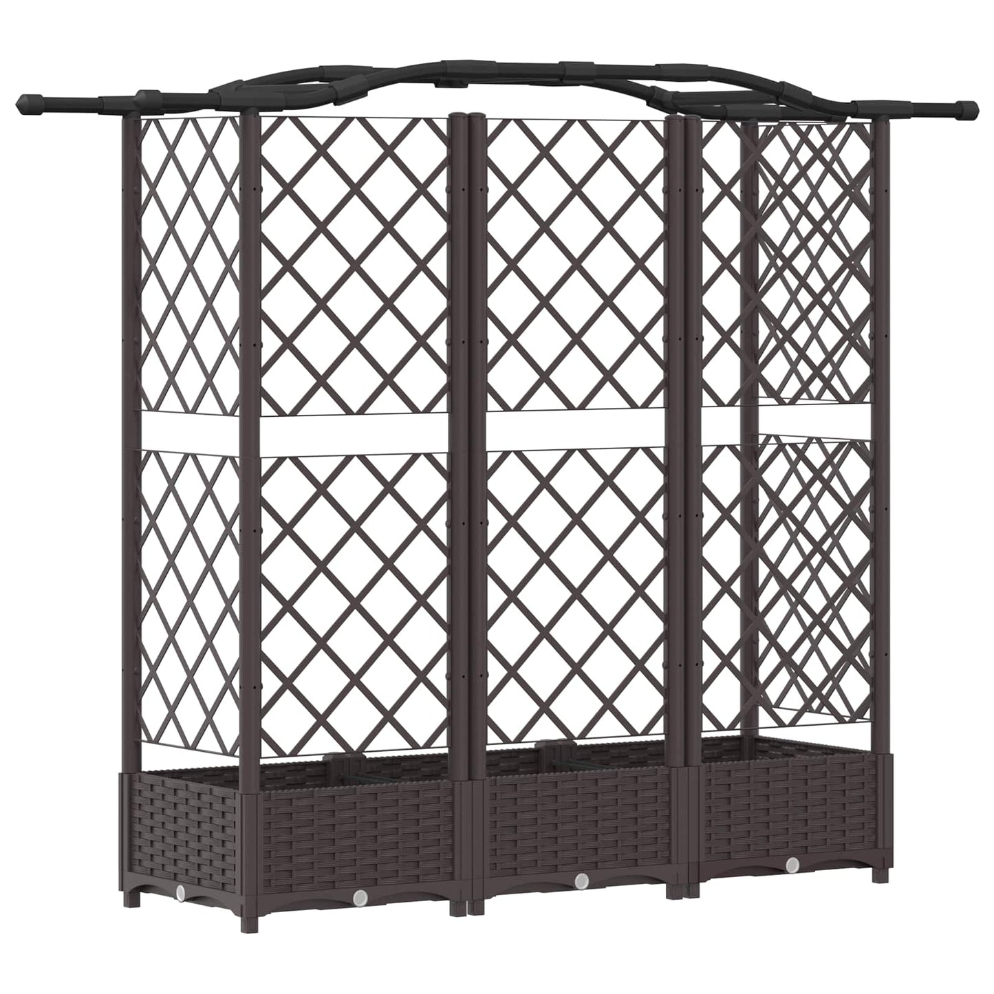 Raised Bed with Trellis and Roof Brown 163 x 40 x 126 cm PP