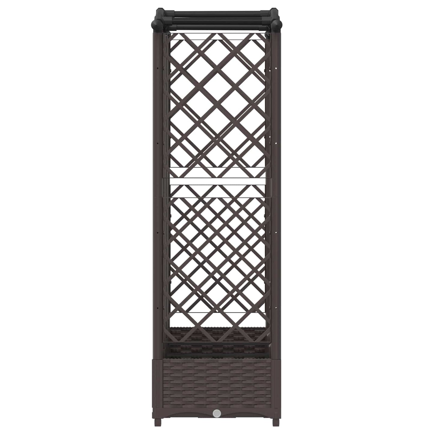 Raised Bed with Trellis and Roof Brown 163 x 40 x 126 cm PP