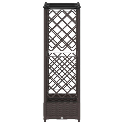 Raised Bed with Trellis and Roof Brown 163 x 40 x 126 cm PP