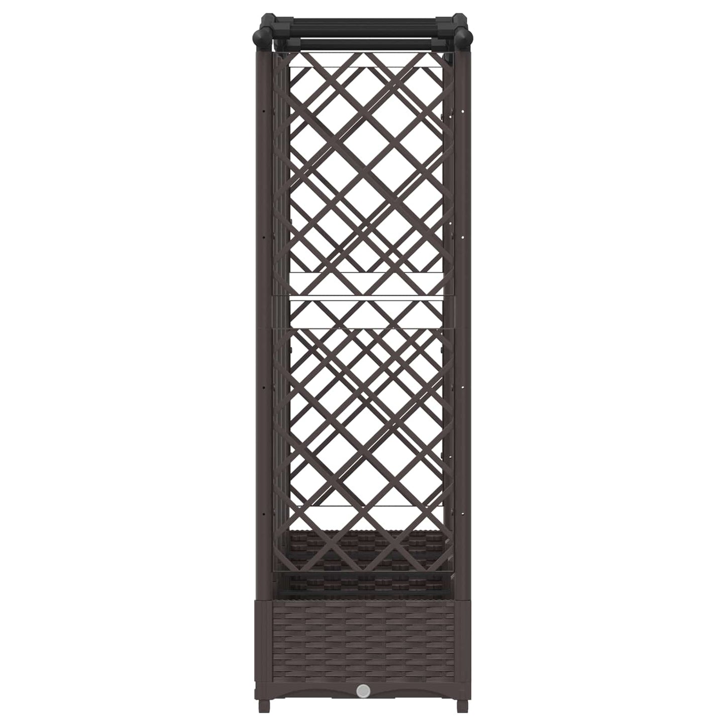 Raised Bed with Trellis and Roof Brown 203.5 x 40 x 125 cm PP