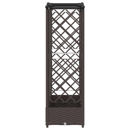 Raised Bed with Trellis and Roof Brown 203.5 x 40 x 125 cm PP