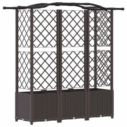 Raised Bed with Trellis and Roof Brown 163 x 40 x 141 cm PP