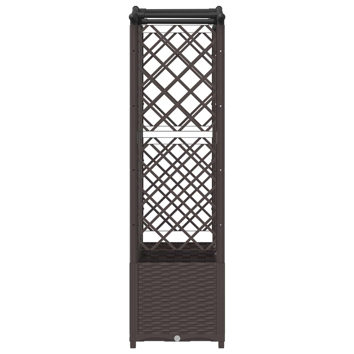 Raised Bed with Trellis and Roof Brown 163 x 40 x 141 cm PP