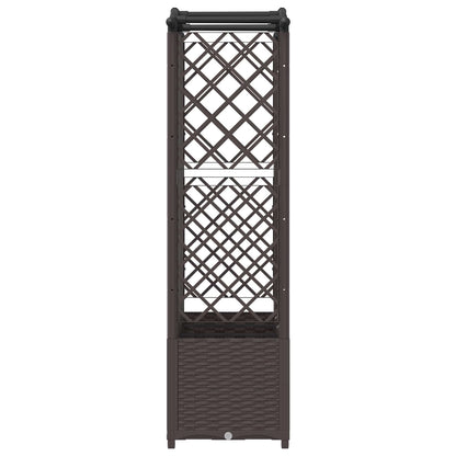 Raised Bed with Trellis and Roof Brown 163 x 40 x 141 cm PP