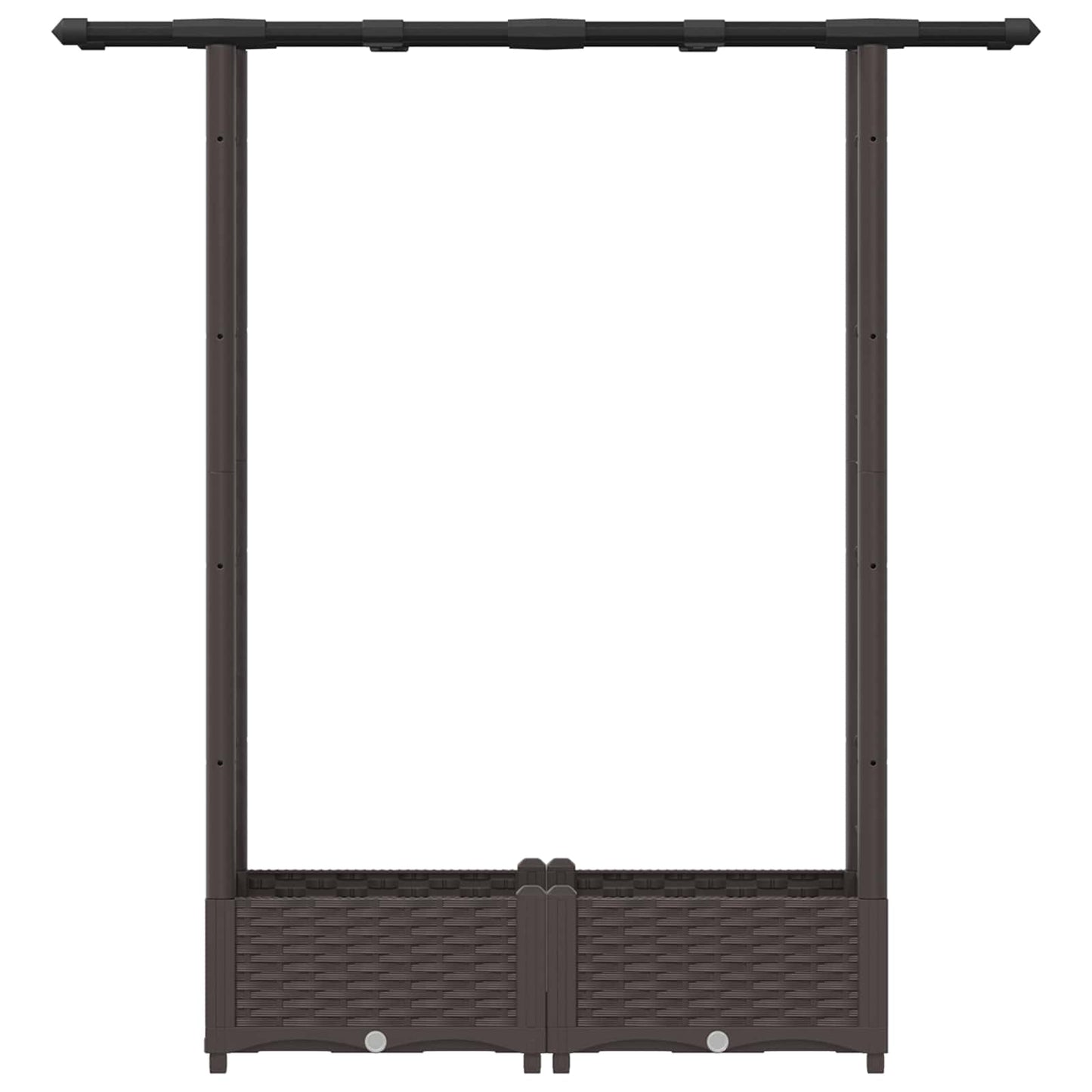 Raised Bed with Trellis and Roof Brown 122.5 x 40 x 123 cm PP