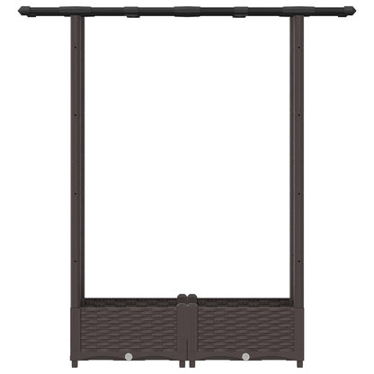 Raised Bed with Trellis and Roof Brown 122.5 x 40 x 123 cm PP