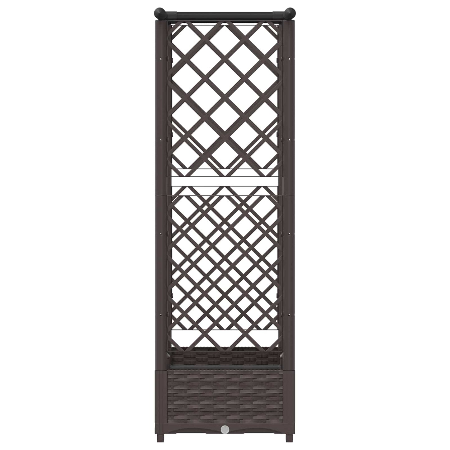 Raised Bed with Trellis and Roof Brown 122.5 x 40 x 123 cm PP