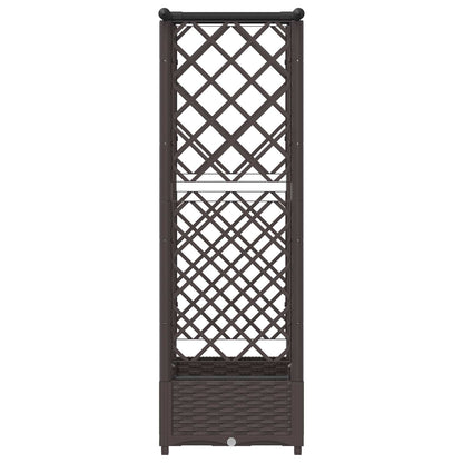 Raised Bed with Trellis and Roof Brown 122.5 x 40 x 123 cm PP