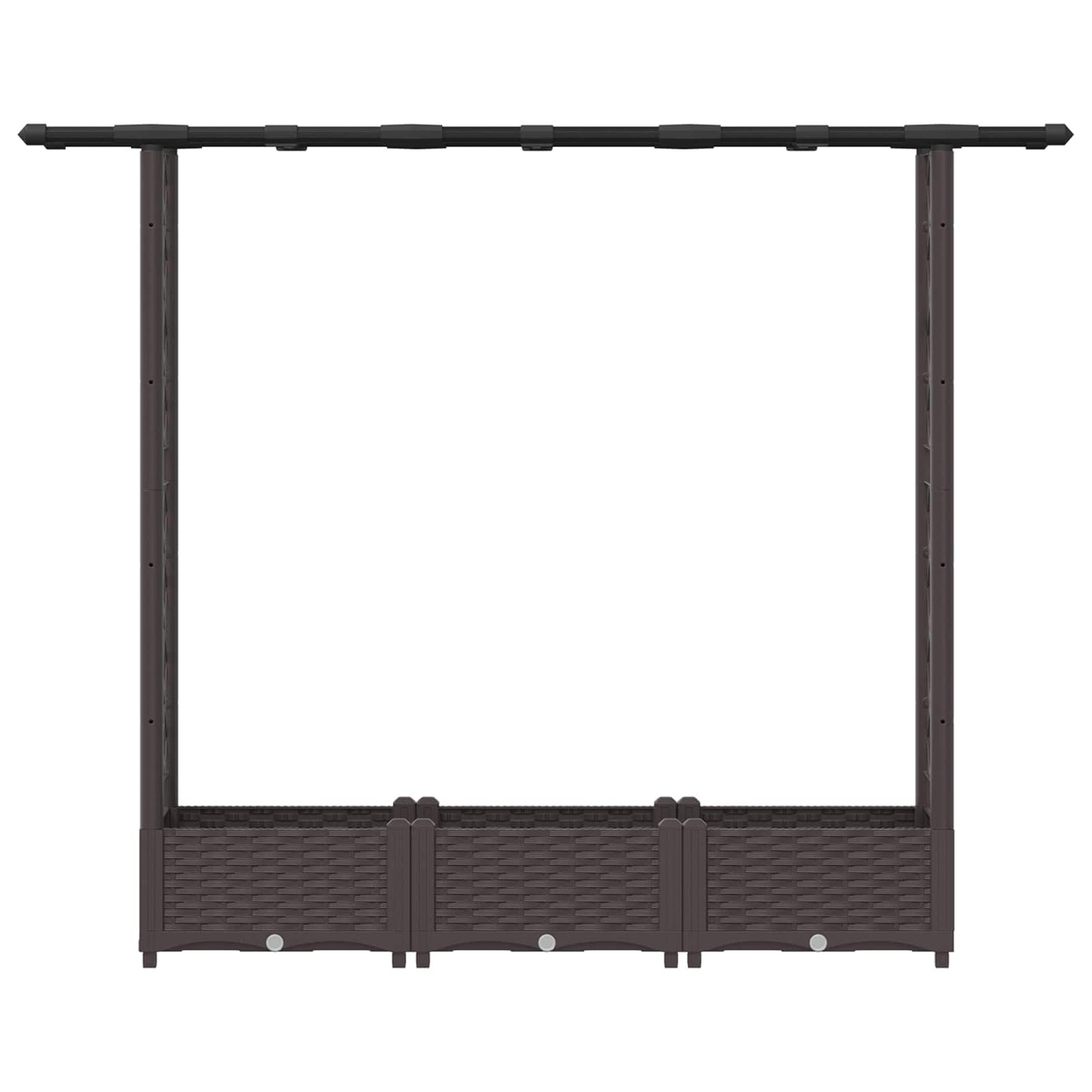 Raised Bed with Trellis and Roof Brown 164 x 40 x 123 cm PP