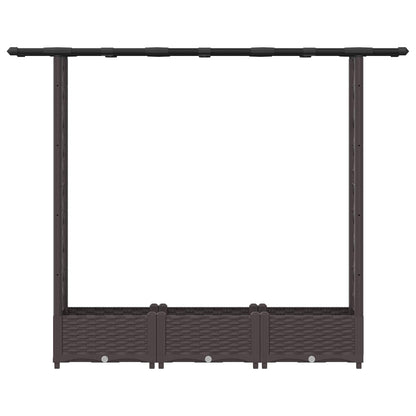 Raised Bed with Trellis and Roof Brown 164 x 40 x 123 cm PP