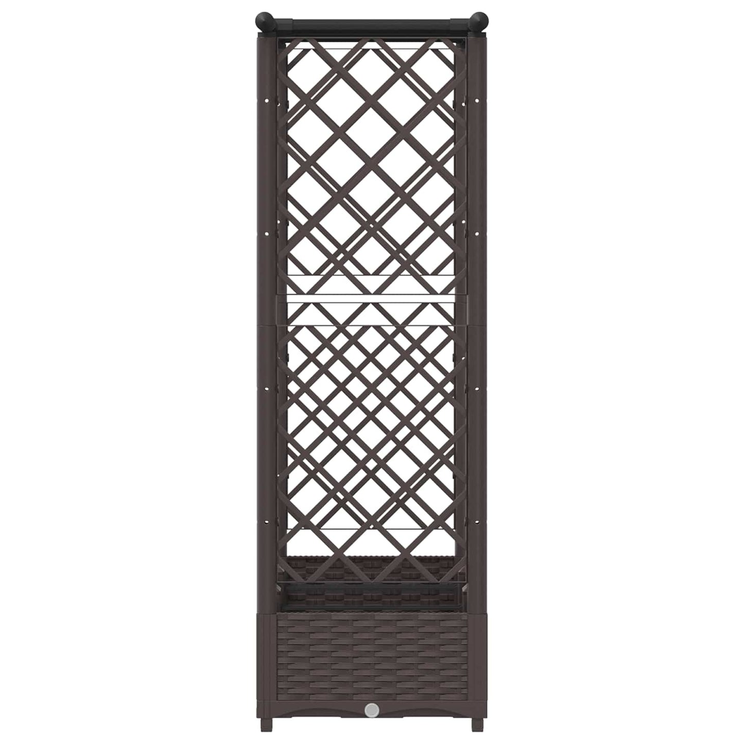 Raised Bed with Trellis and Roof Brown 164 x 40 x 123 cm PP