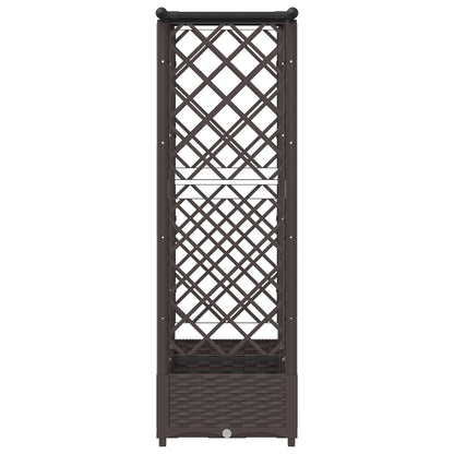 Raised Bed with Trellis and Roof Brown 164 x 40 x 123 cm PP