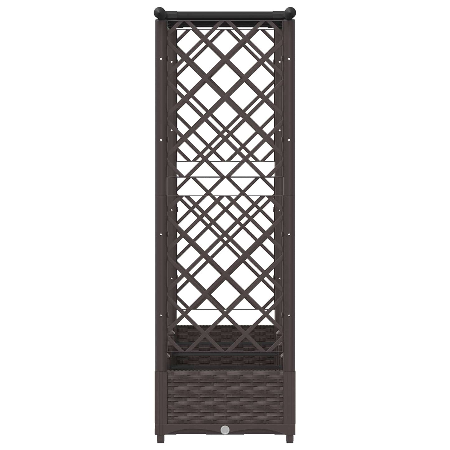 Raised Bed with Trellis and Roof Brown 203 x 40 x 123 cm PP