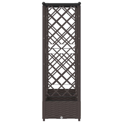 Raised Bed with Trellis and Roof Brown 203 x 40 x 123 cm PP