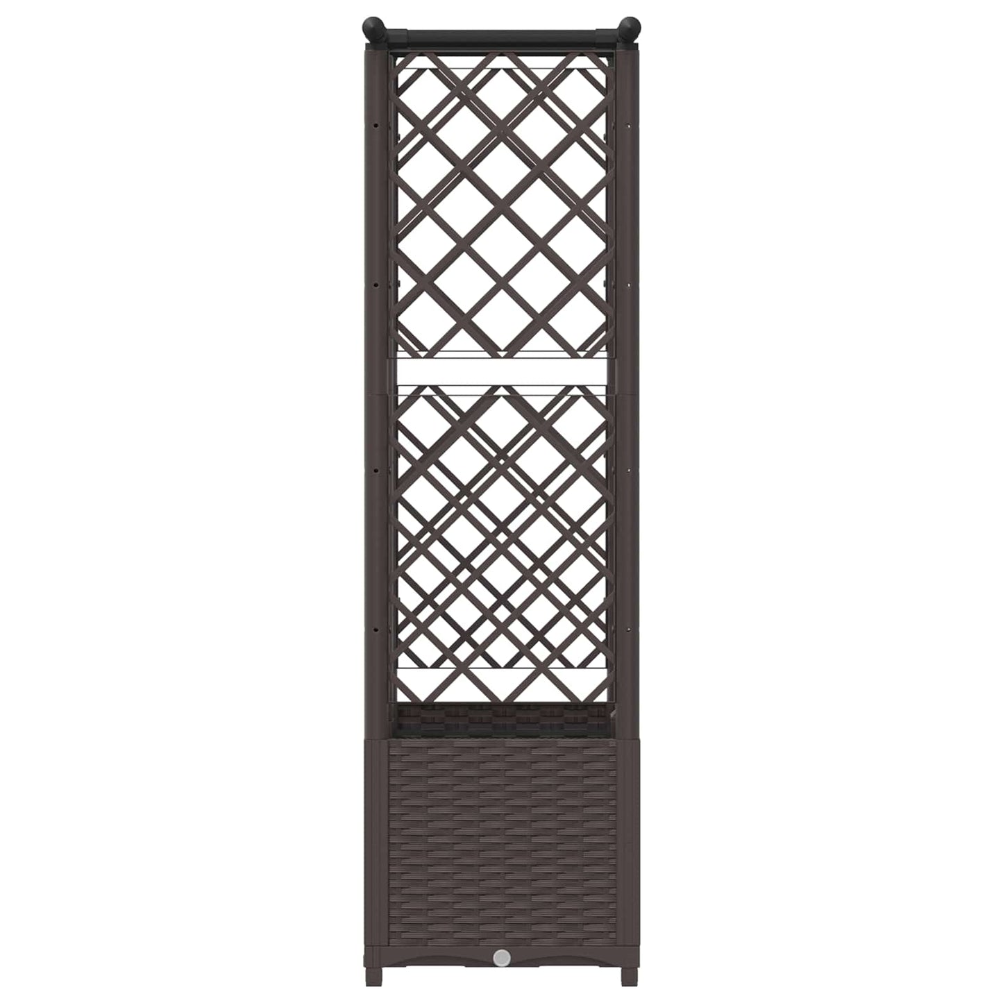 Raised Bed with Trellis and Roof Brown 124.5 x 40 x 138 cm PP