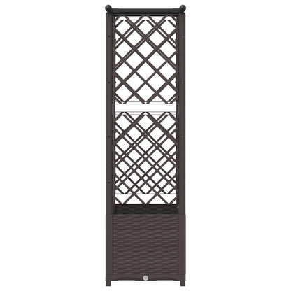 Raised Bed with Trellis and Roof Brown 124.5 x 40 x 138 cm PP