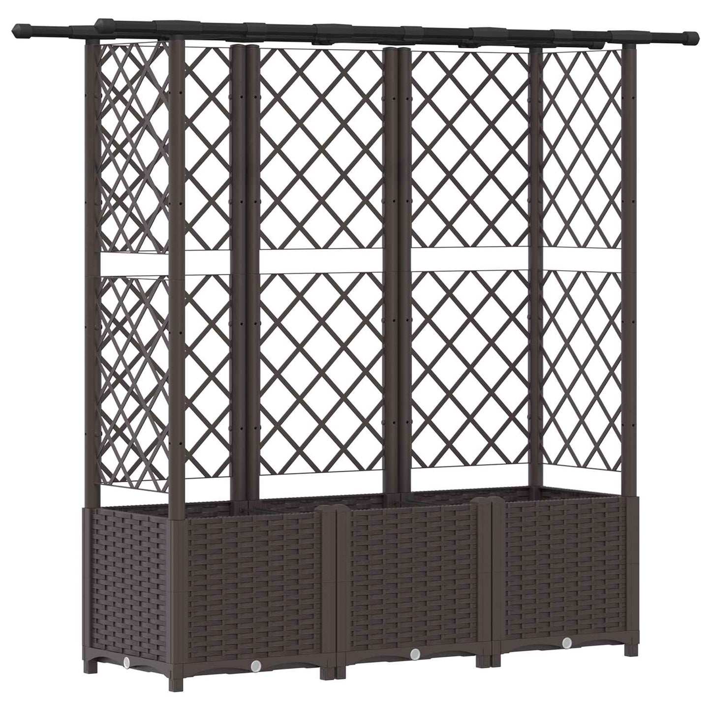 Raised Bed with Trellis and Roof Brown 162.5 x 40 x 138 cm PP