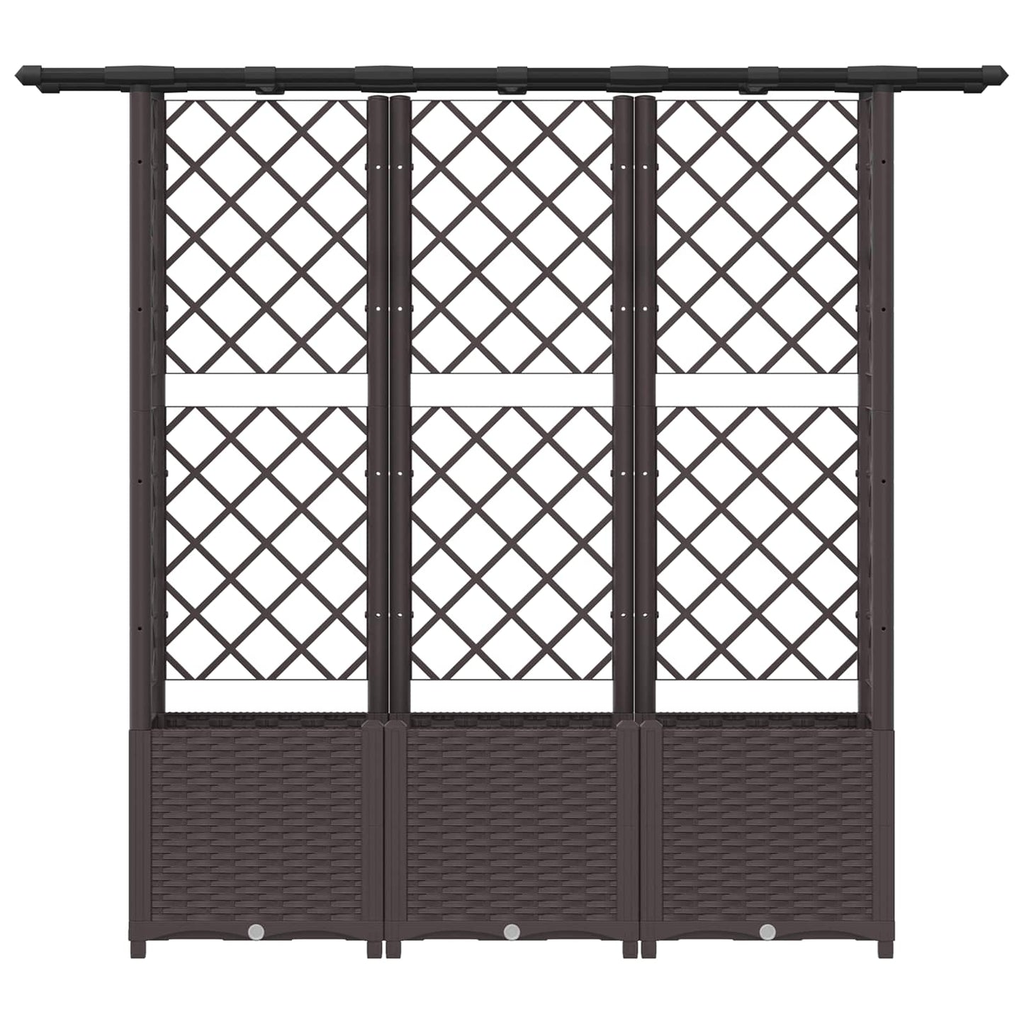 Raised Bed with Trellis and Roof Brown 162.5 x 40 x 138 cm PP