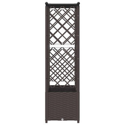 Raised Bed with Trellis and Roof Brown 162.5 x 40 x 138 cm PP