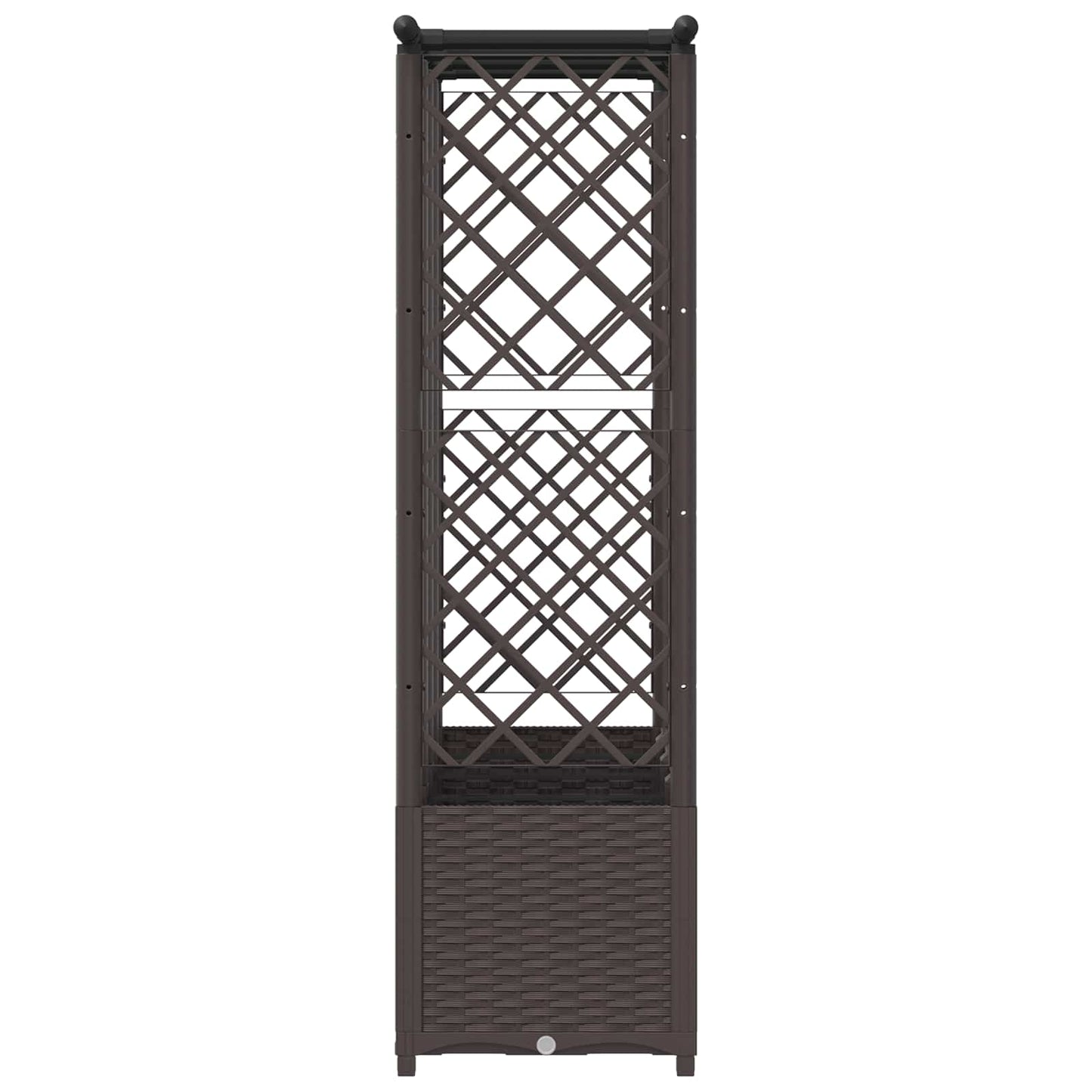 Raised Bed with Trellis and Roof Brown 203 x 40 x 138 cm PP