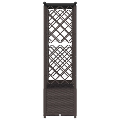Raised Bed with Trellis and Roof Brown 203 x 40 x 138 cm PP