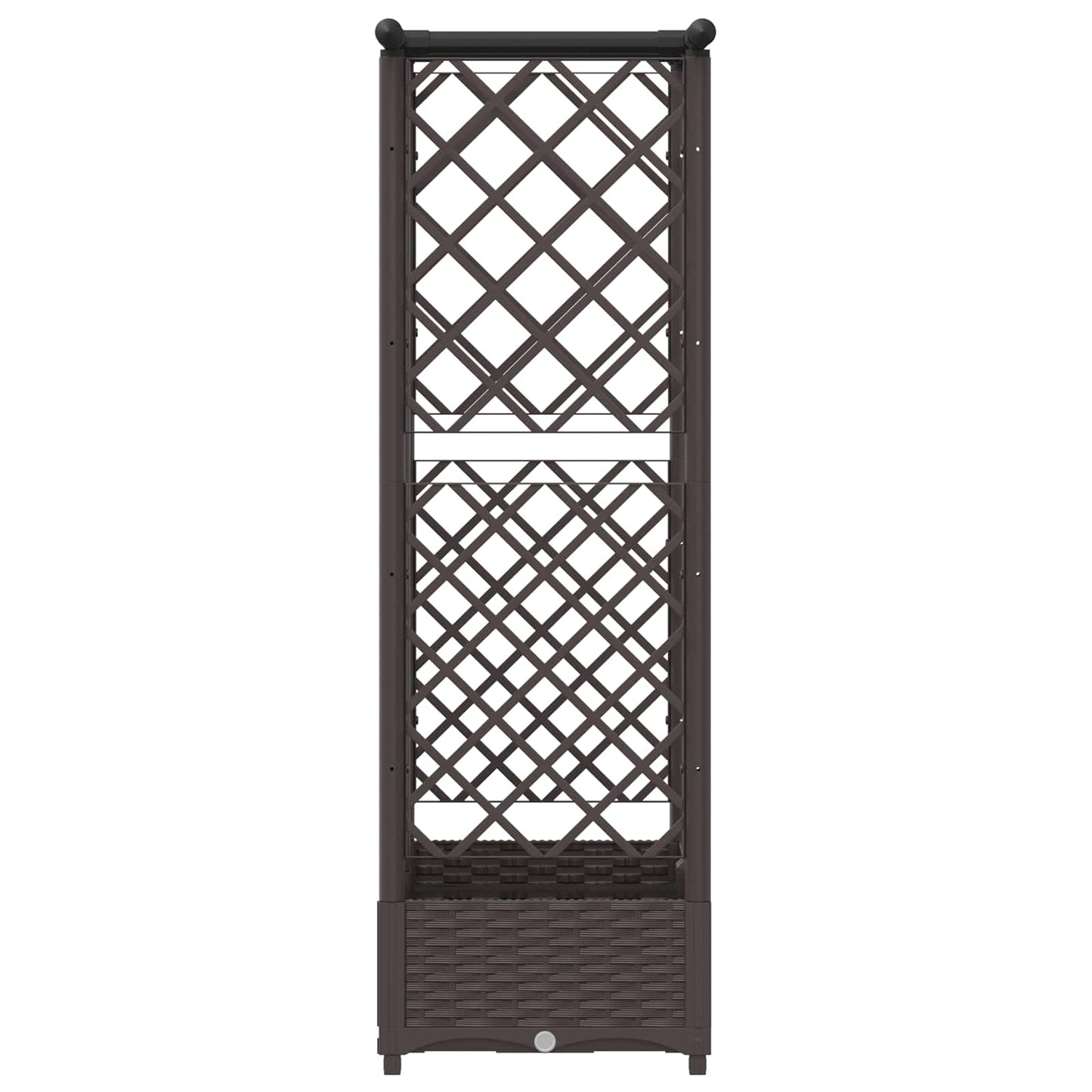 Raised Bed with Trellis and Roof Brown 124 x 40 x 121 cm PP