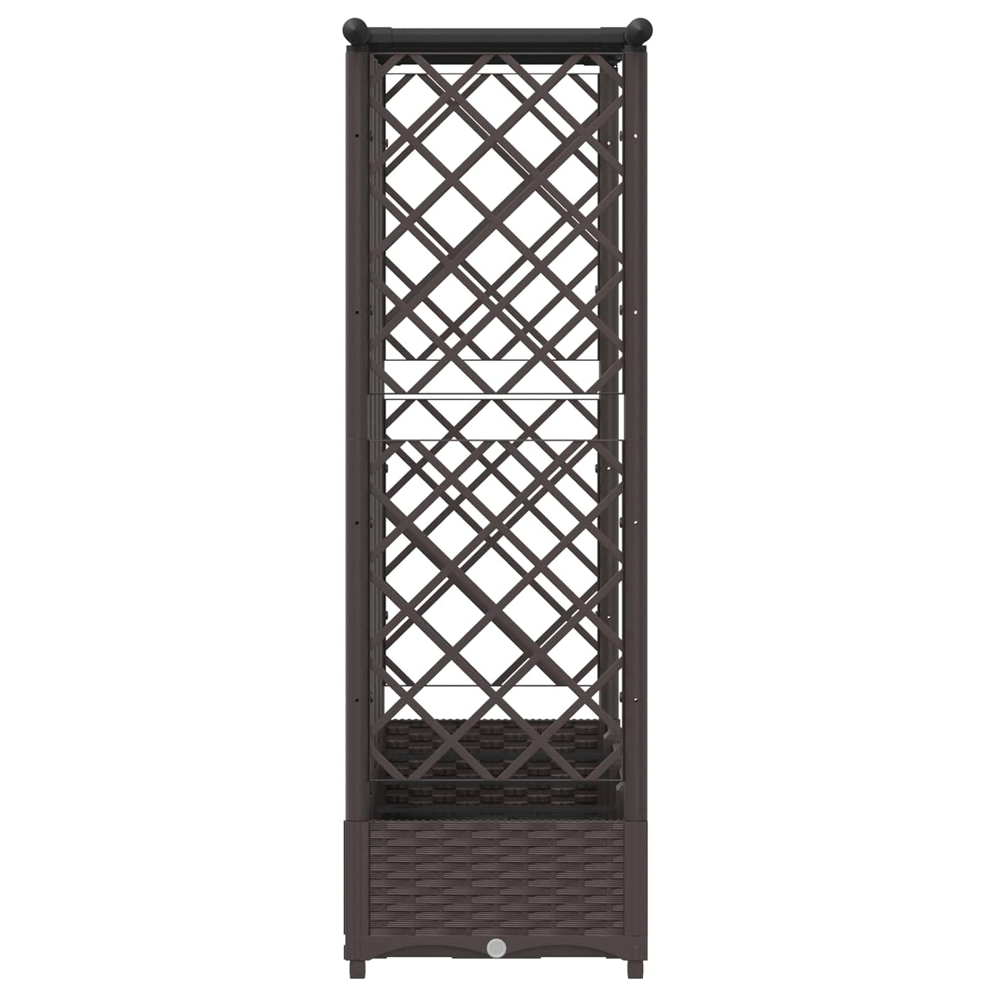Raised Bed with Trellis and Roof Brown 202.5 x 40 x 121 cm PP