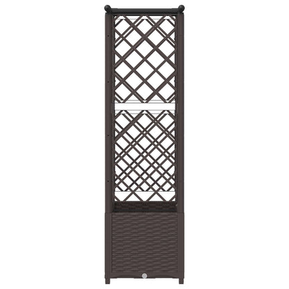 Raised Bed with Trellis and Roof Brown 124 x 40 x 136 cm PP