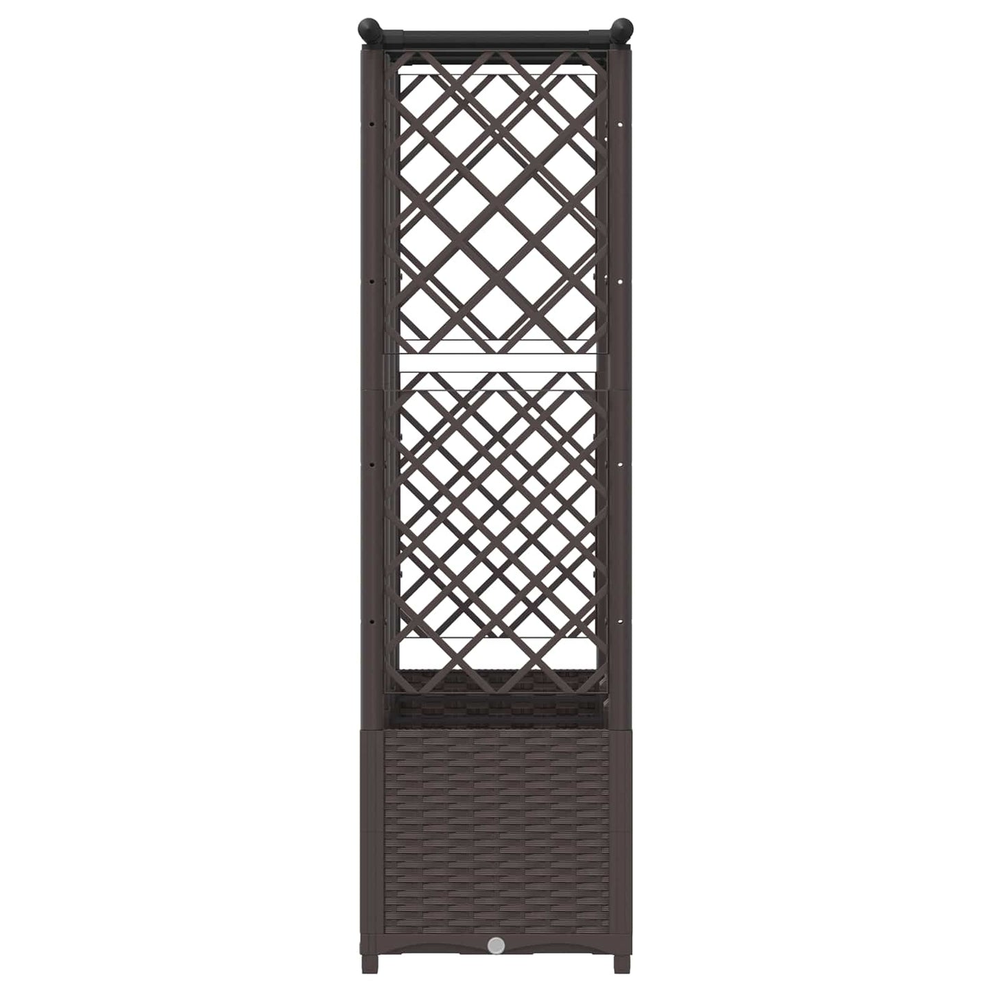 Raised Bed with Trellis and Roof Brown 163.5 x 40 x 138 cm PP