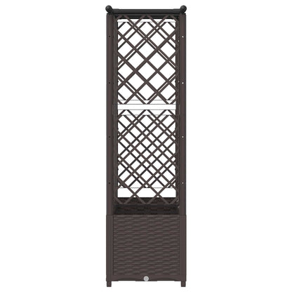 Raised Bed with Trellis and Roof Brown 163.5 x 40 x 138 cm PP