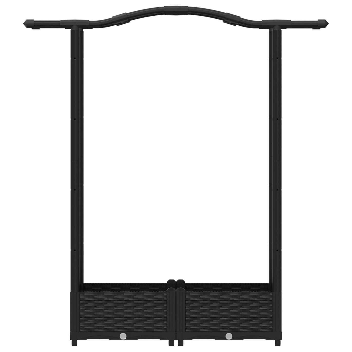 Raised Bed with Trellis and Roof Black 124 x 40 x 125 cm PP