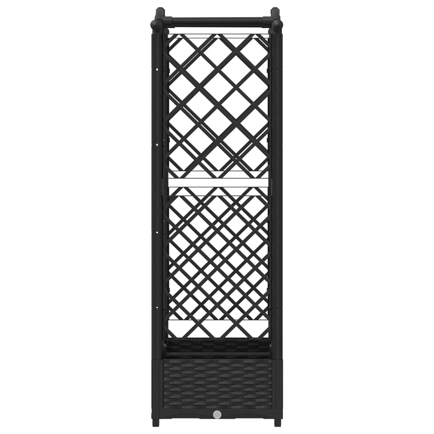 Raised Bed with Trellis and Roof Black 124 x 40 x 125 cm PP