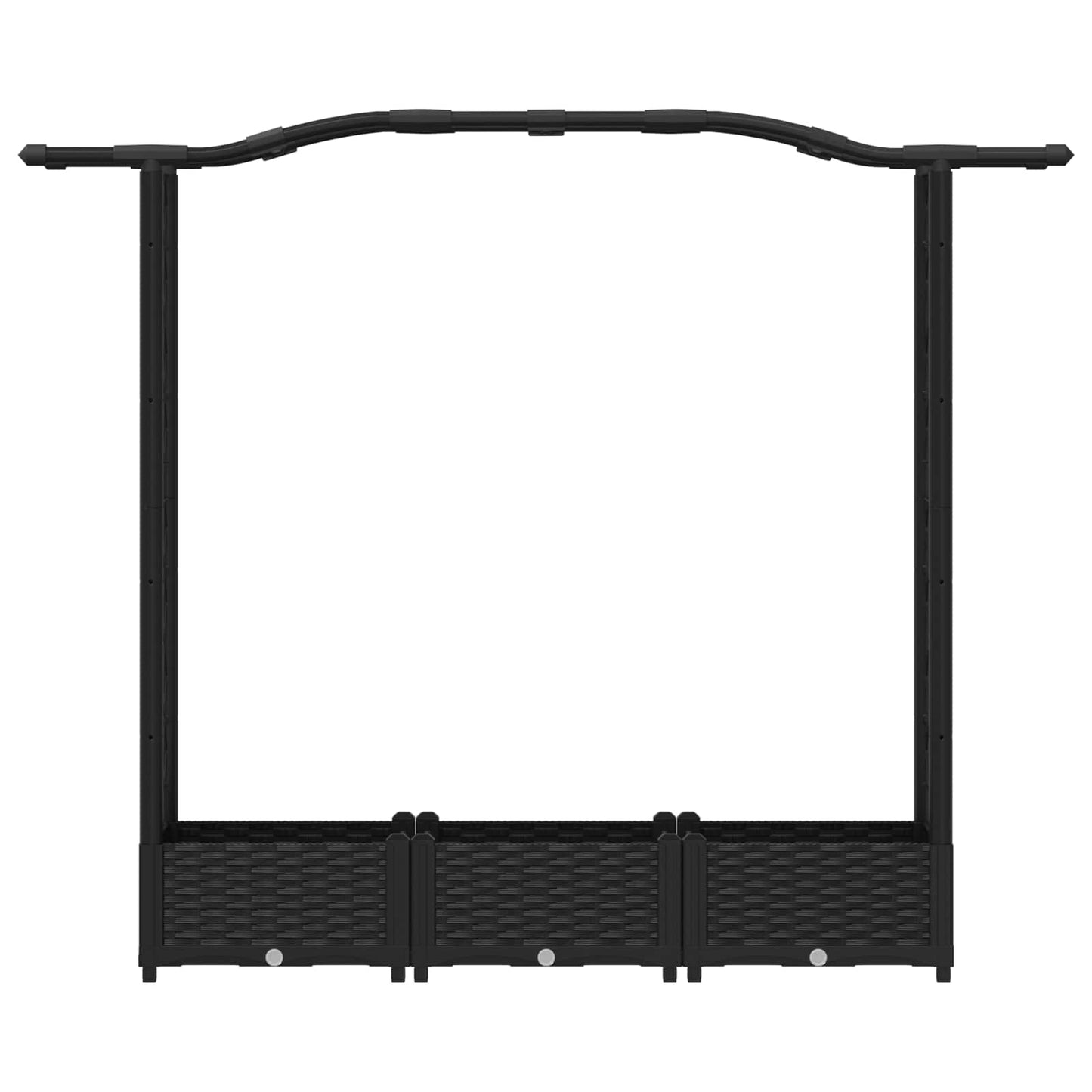 Raised Bed with Trellis and Roof Black 169 x 40 x 125 cm PP