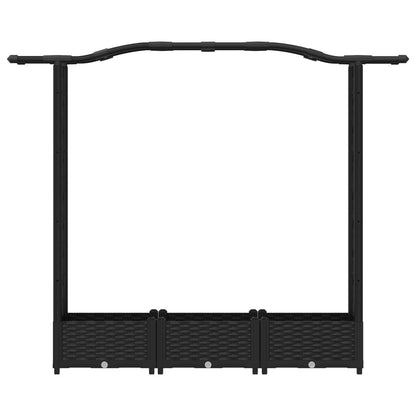 Raised Bed with Trellis and Roof Black 169 x 40 x 125 cm PP