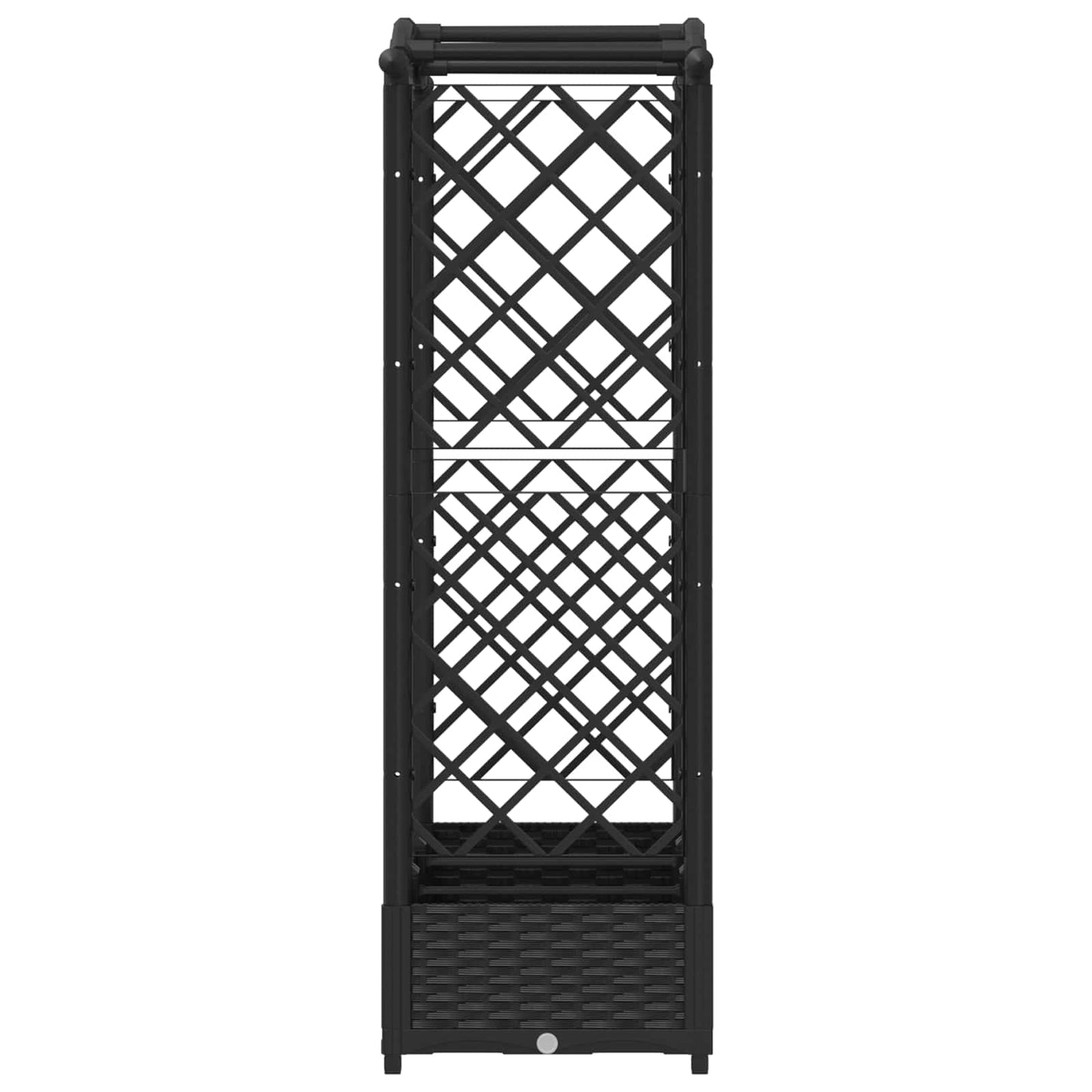 Raised Bed with Trellis and Roof Black 169 x 40 x 125 cm PP