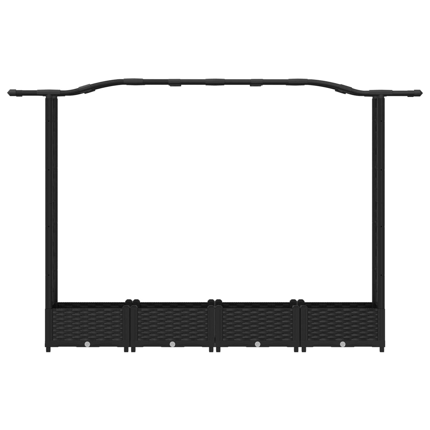 Raised Bed with Trellis and Roof Black 207 x 40 x 126 cm PP