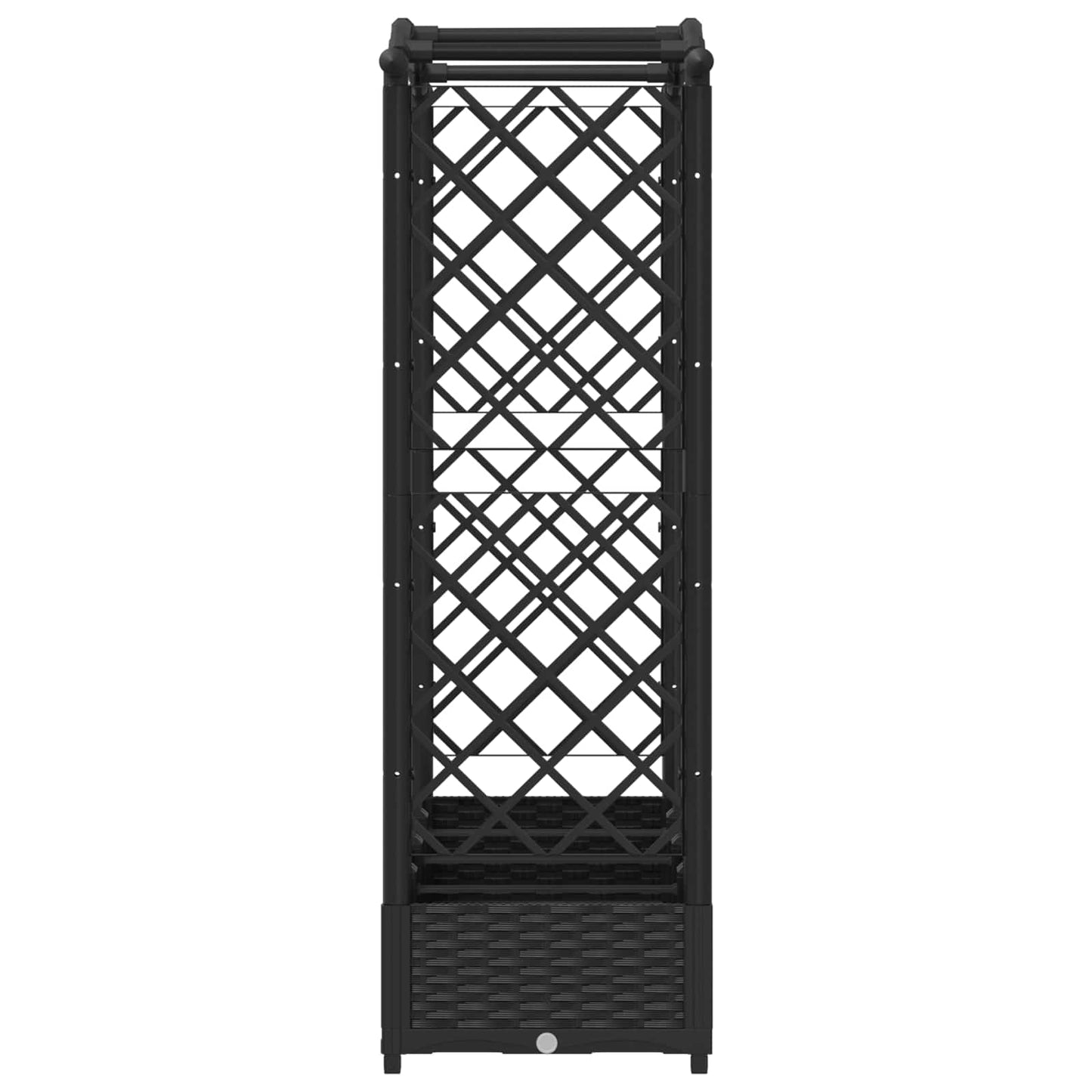 Raised Bed with Trellis and Roof Black 207 x 40 x 126 cm PP