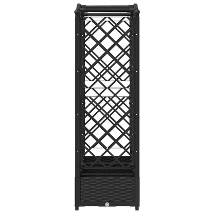 Raised Bed with Trellis and Roof Black 207 x 40 x 126 cm PP
