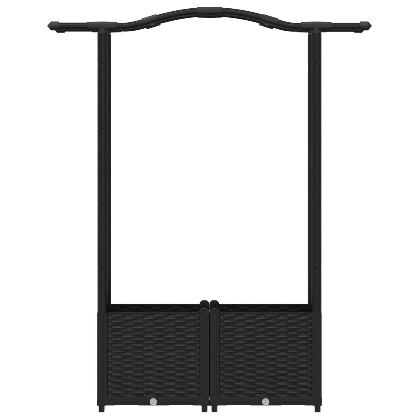 Raised Bed with Trellis and Roof Black 125 x 40 x 138 cm PP