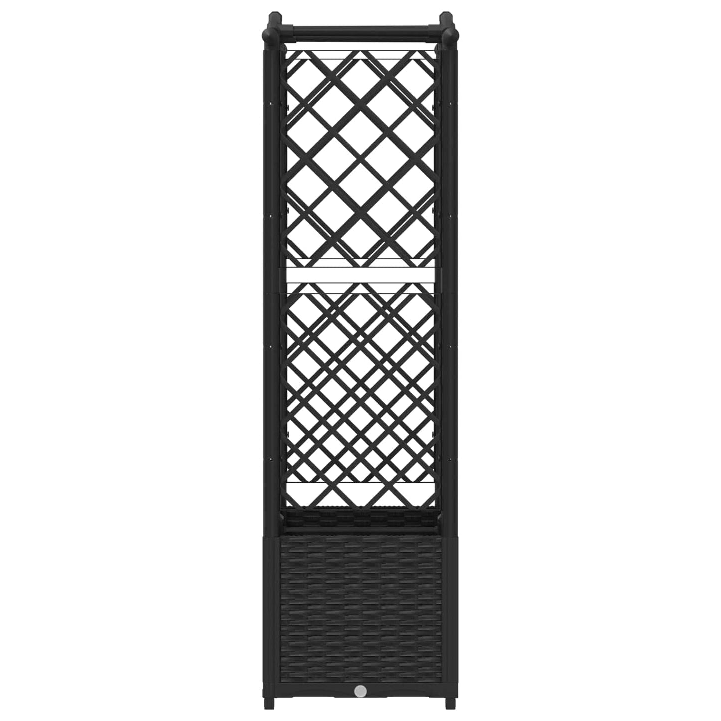 Raised Bed with Trellis and Roof Black 125 x 40 x 138 cm PP