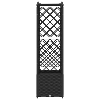 Raised Bed with Trellis and Roof Black 125 x 40 x 138 cm PP